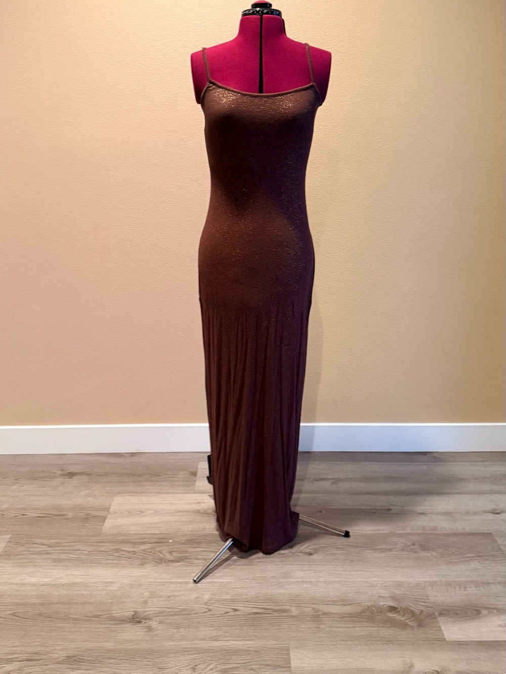 aerie Brown Spaghetti-Strap Maxi Dress